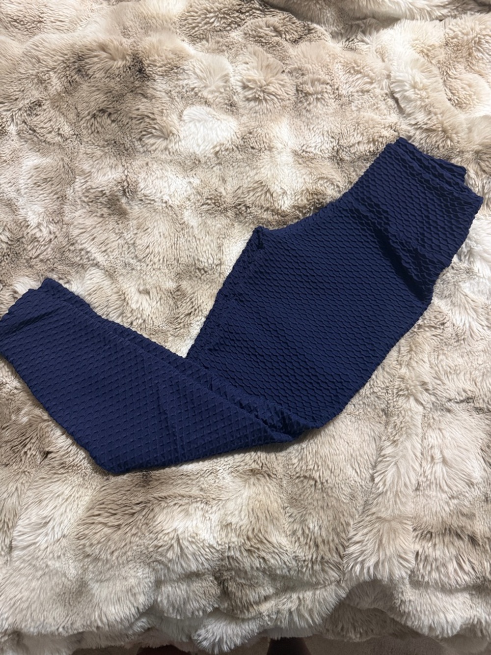 Booty by Brabants Navy Croco Textured Leggings - One Size